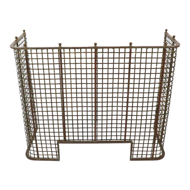 Antique Industrial Brass Cashier Bank Teller or Post Office Cage Window For Sale