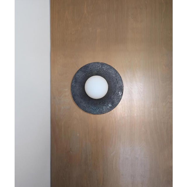 Basalte Glazed Lava Stone Wall Lamp by Clemence Birot For Sale - Image 15 of 18