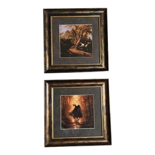 Pair of Framed Headless Horseman Halloween Art Prints, 13” X 13” For Sale