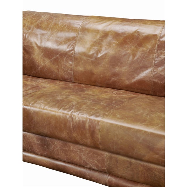 Rustic Waco Rustic Modern Sofa - Light Brown Leather For Sale - Image 3 of 15