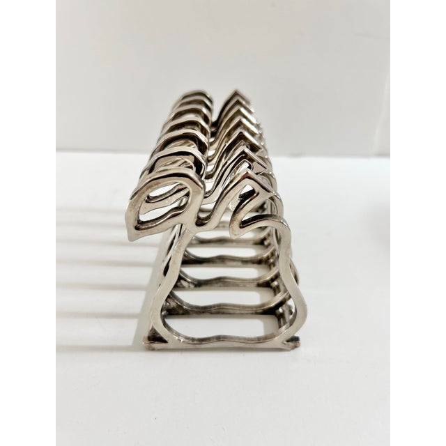 Contemporary Vintage Silverplate Pear Form Toast Rack, Sculptural Organic Modern Tabletop Accent For Sale - Image 3 of 7