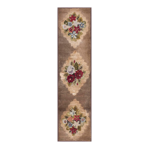 Lovely Tan Beige Color With Great Floral and Geometric Design Antique American Hooked Rug