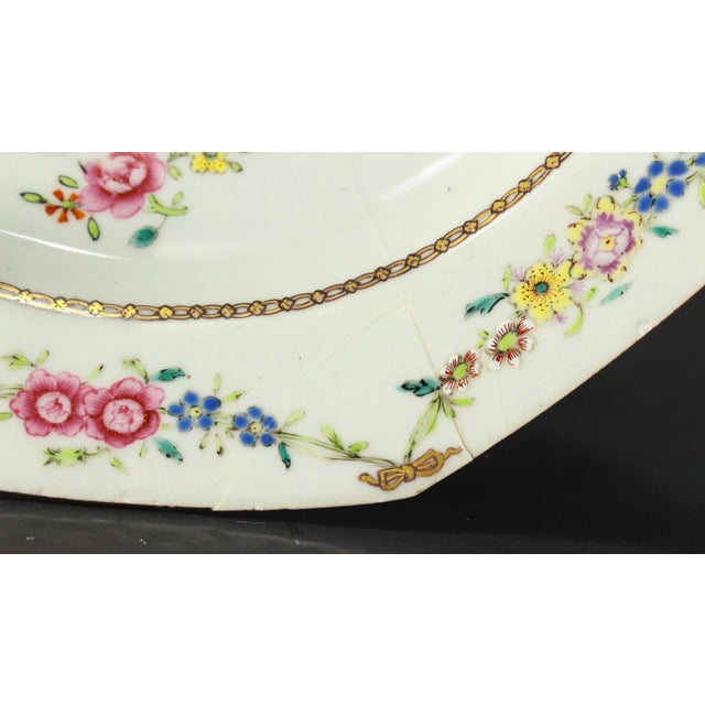 C. 1765 China Pair Armorial Octagonal Plates, Arms of Wyatt Impaling Fowle For Sale - Image 15 of 18
