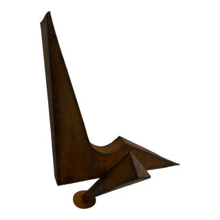 Late 20th Century Modern Abstract Geometric Steel Sculpture For Sale