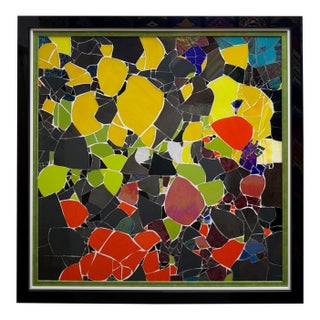2024, Framed Colorful Abstract Glass Mosaic on Board, Artist Mila Apperlo For Sale