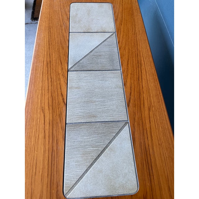 Gangsø Møbler Danish Modern Teak Console Table With Ceramic Tile Inset — Model 417, Made in Denmark, C. 1960s–70s For Sale - Image 9 of 9