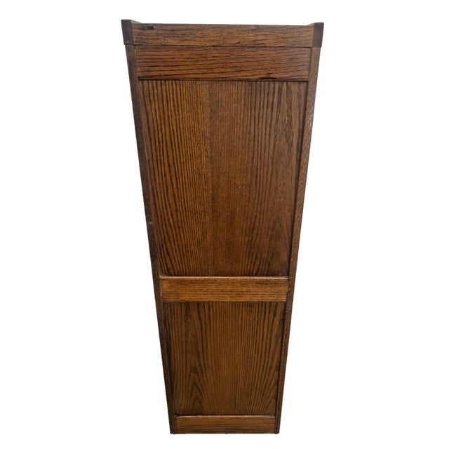 Vintage Tiger Oak File Cabinet Four Drawers, Paneled Sides, Rare Letter Size For Sale - Image 12 of 12
