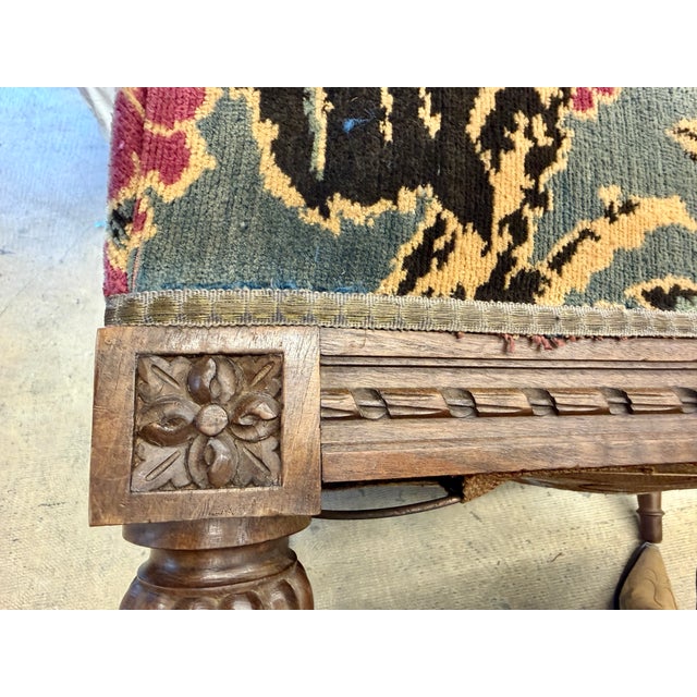 Late 19th Century French 19th C Louis XVI Tapestry Footstool or Ottoman For Sale - Image 5 of 8
