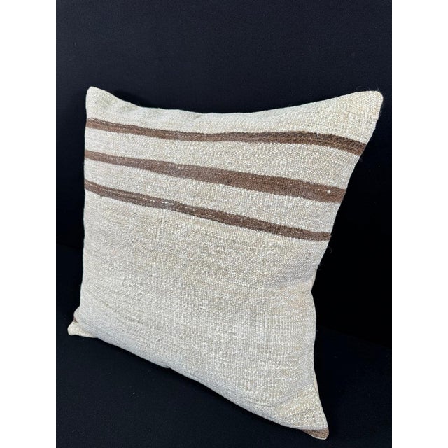 Turkish Hemp Pillow Cushion Natural Beige Brown Pillow Cushion Cover 24"x24" #30369 Enhance your home decor with our Kilim...