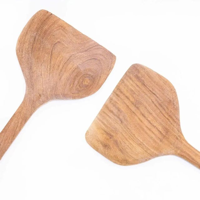 Hand Carved Indonesian Salad Servers, Set of 2 For Sale - Image 6 of 9