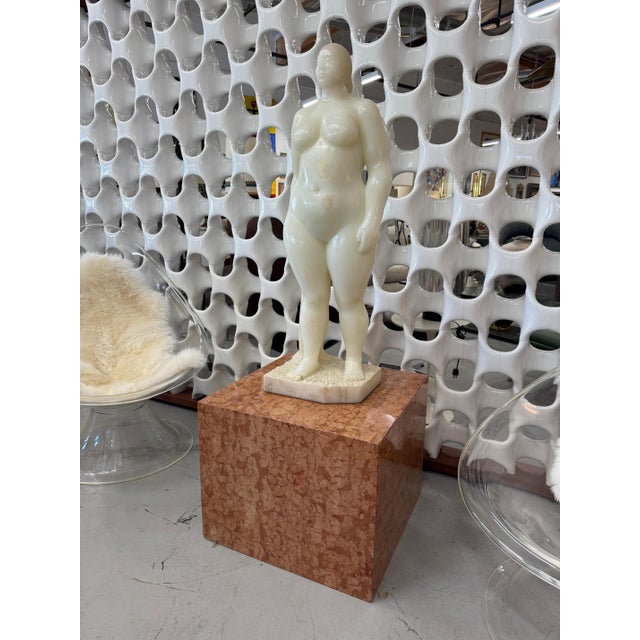 1980s Felipe Castaneda White Onyx Life Size Sculpture of a Nude Woman For Sale - Image 12 of 18