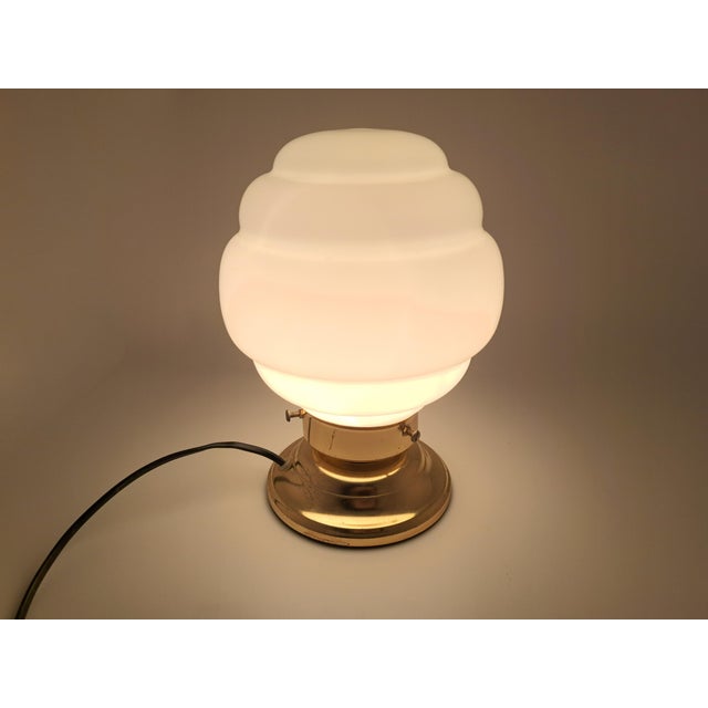 Metal Beehive Opal Murano Glass Table Lamp from Manifattura Di Murano, 1980s For Sale - Image 7 of 7