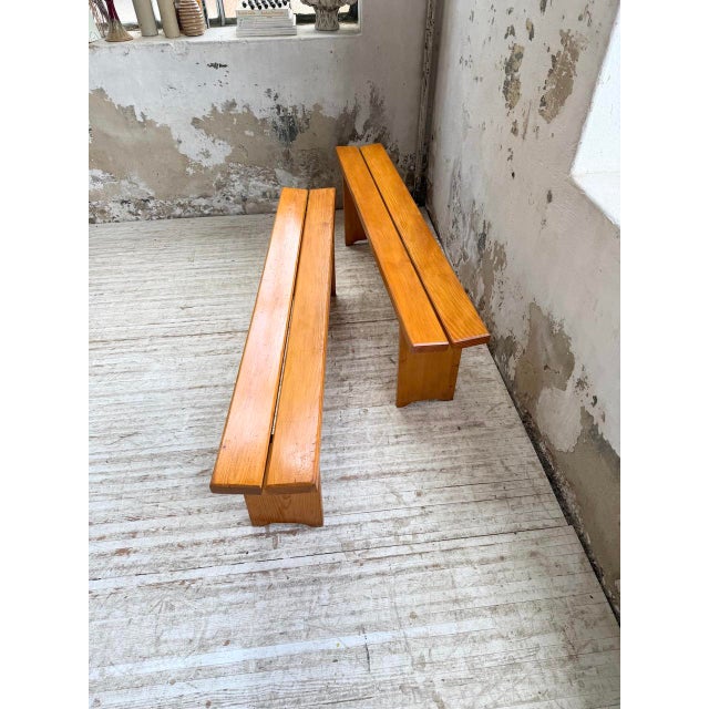 Pine Benches by Charlotte Perriand for Les Arcs, 1970s, Set of 2 For Sale - Image 17 of 18