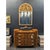 1930's French, cerused and painted, carved oak mirror with carved and bronzed figural nudes. In very good refinished...