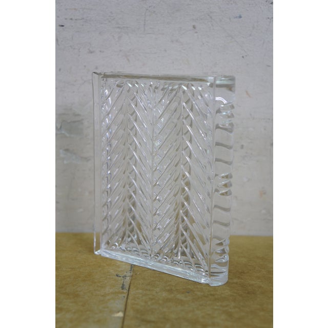 Transparent Late 20th Century Ralph Lauren Crystal Herringbone Book Paperweight 5.5" For Sale - Image 8 of 11