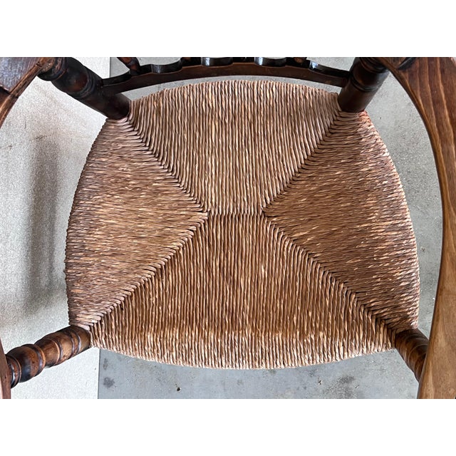 Mid 20th Century Pair of Spanish Horseshoe Back and Cane Armchairs For Sale - Image 13 of 18
