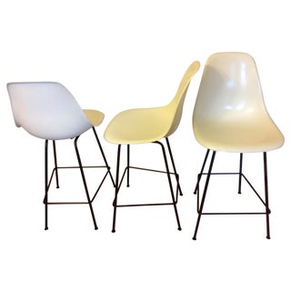 Authentic Eames Molded Fiberglass Stools - 3 For Sale