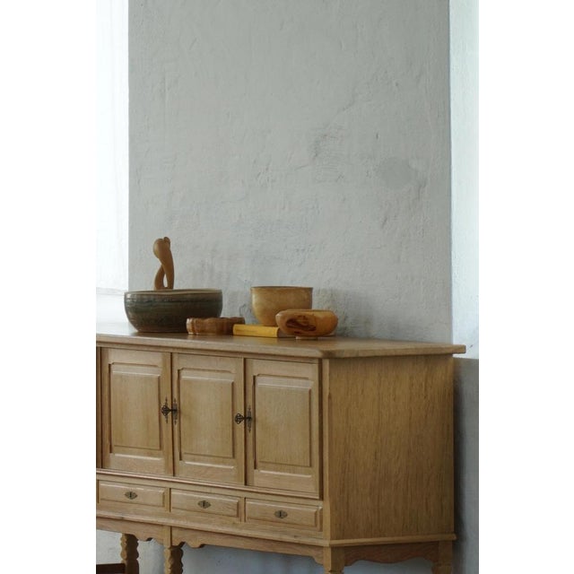 Low Brutalist Sideboard in Oak by Henning Kjærnulf, 1960s For Sale - Image 18 of 18