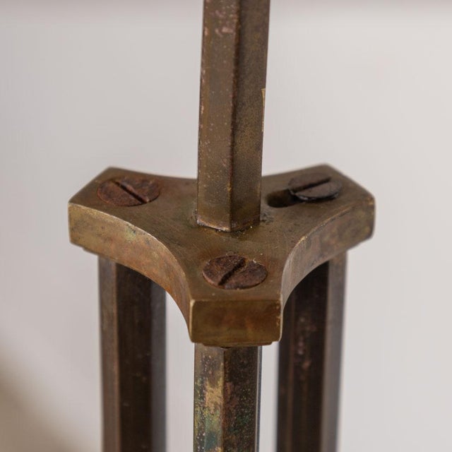 1930s French Art Deco Metal and Brass Floor Lamp For Sale - Image 15 of 17
