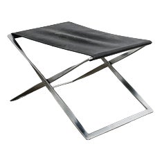 Early Danish Mid Century Folded "PK91" Stool by Poul Kjaerholm & E. Kold Christensen, 1960s For Sale
