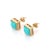 Not Yet Made - Made To Order Art Deco 14k Gold Natural Turquoise Square Stud Earrings for Women- 2 Pieces For Sale - Image 5 of 9