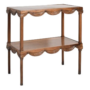 19th Century Side Table with Trompe l'oeil Drapery For Sale