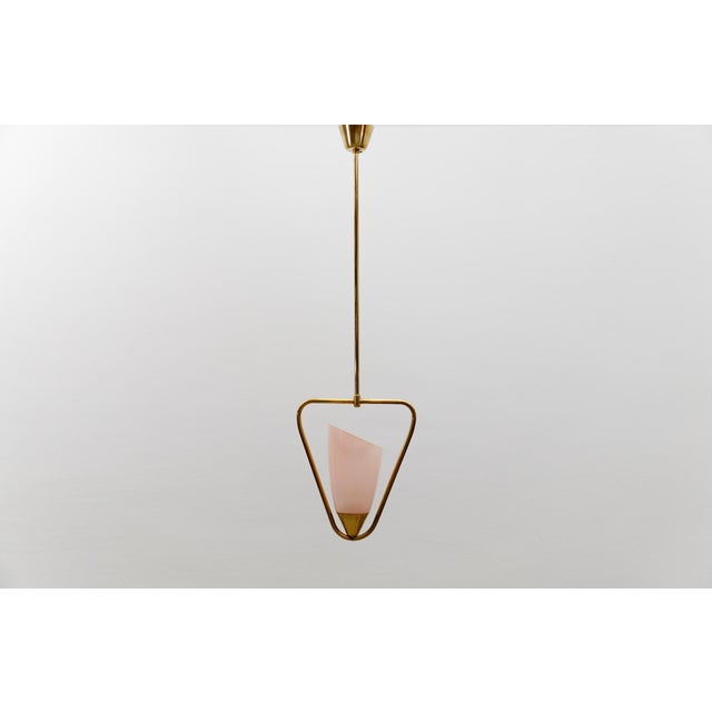Mid-Century Modern Pendant Lamp in Glass and Brass, 1950s For Sale - Image 15 of 15