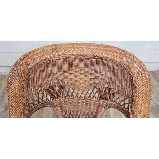 Willow Style Woven Wicker Outdoor Patio Sunroom Chair For Sale - Image 10 of 12