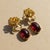 Lotus Garnet Drop Earrings, Pair For Sale - Image 6 of 7