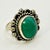 Ralph Lauren 1970s Vintage Southwestern Navajo Boho Chic Sterling & Turquoise Cocktail Ring - Size 7.25 For Sale - Image 4 of 14