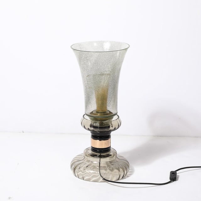 1970s Mid-Century Modern Enclosed Tulip Form Smoked Hand-Blown Murano Glass by Cenedese For Sale - Image 14 of 16