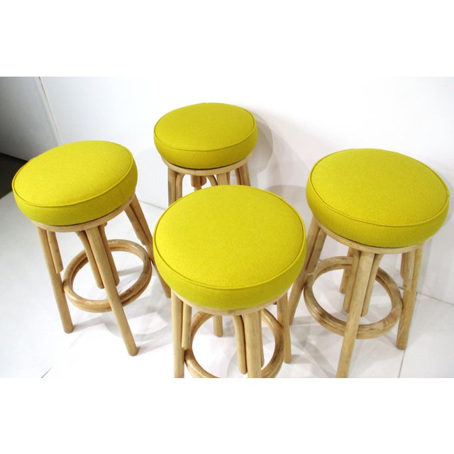 Mid Century Tiki Bamboo Bar With 4 Stools For Sale - Image 11 of 13