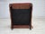 1950s, Danish vintage armchair. Red furniture velour, oak wood, brass springs in the seat. Chair was reupholstered by...