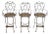 Set of 3 Scrolled Iron Revolving Seat Bar Stool Counter Chairs For Sale