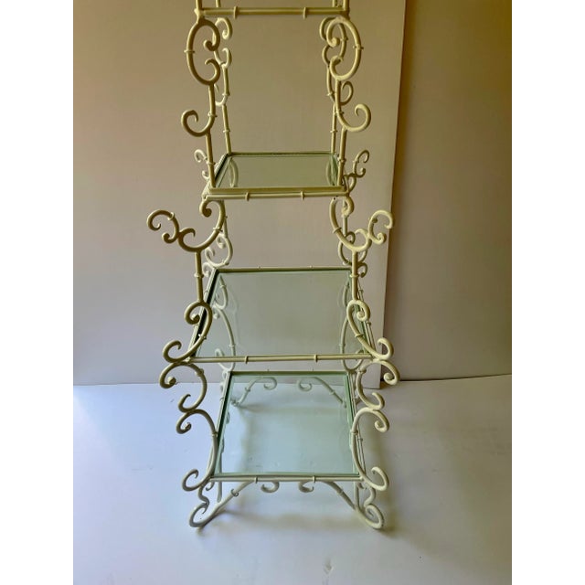 Metal Italian Scrolled Pagoda Top Wrought Iron Etagere For Sale - Image 7 of 12
