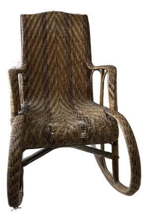 Vintage Wicker and Rattan Rocking Chair