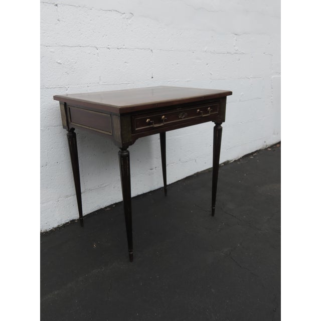 French Late 1800s Small Flame Mahogany Desk 6427 For Sale - Image 4 of 18