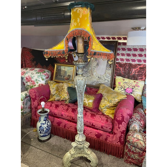 19c French Hollywood Regency gilded floor lamp. Purchased at Indigo Seas Beverly Hills Needs to be rewired. Shade not...