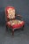 Red Louis XVI Style Needlepoint Walnut Carved Open Armchair For Sale - Image 8 of 8