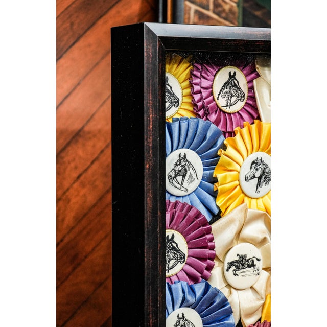 1960s Unique Horse Show Ribbon Trophy Collage Vintage Country Home Wall Decor For Sale - Image 5 of 9