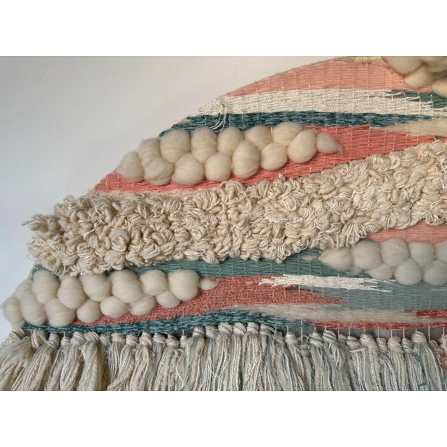 Large Vintage Organic Boho Chic Handmade Macrame Wall Art Hanging For Sale - Image 4 of 12