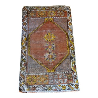 Vintage Hand Knotted Turkish Oushak Rug - 2′2″ × 3′8″ For Sale