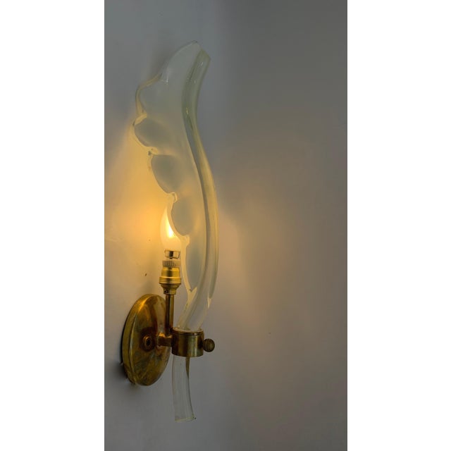 1960s Vintage Italian Glass Wall Lamps from Seguso, 1960s, Set of 2 For Sale - Image 5 of 7