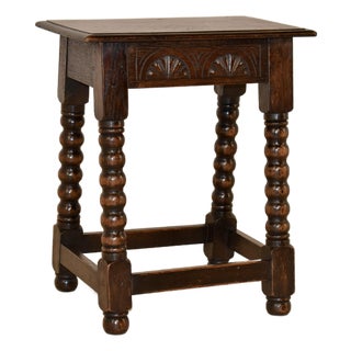 19th Century English Oak Joint Stool For Sale