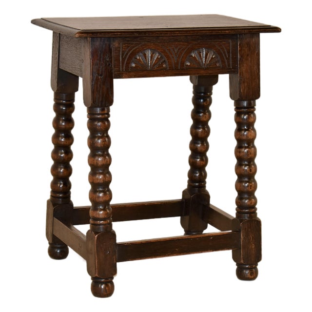 19th Century English Oak Joint Stool For Sale