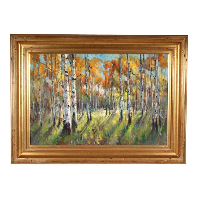 Impressionist Landscape Painting by Ebrahim Amin (Born 1950) For Sale