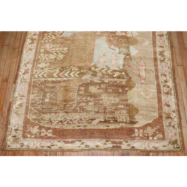 Mid 20th Century Vintage Zabihi Collection Reindeer Turkish Rug For Sale - Image 5 of 9
