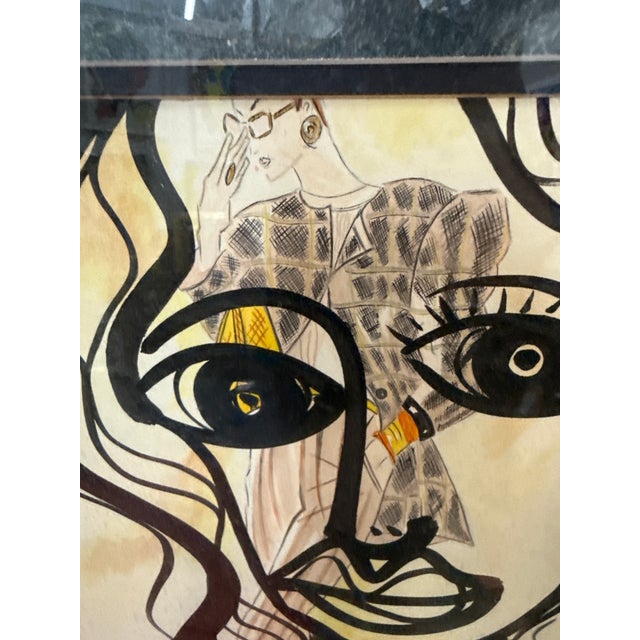 Peter Keil 1970s Peter Keil Original Abstract Fashion Painting For Sale - Image 4 of 6
