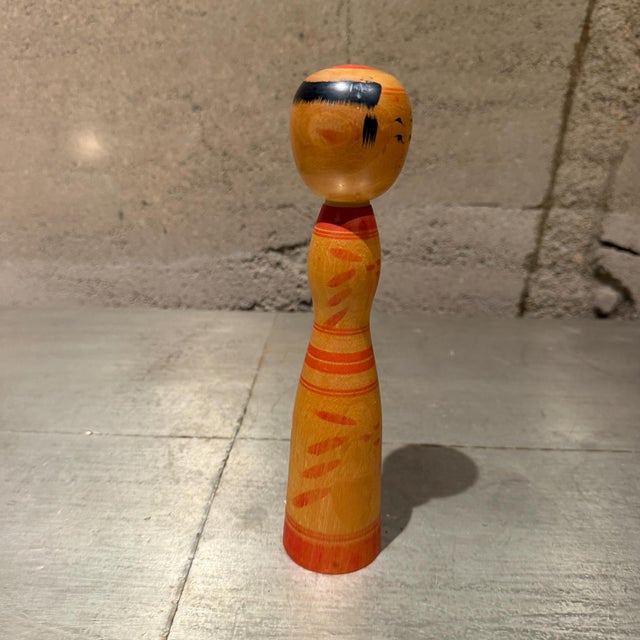 Traditional Japanese Kokeshi Doll Signed, Mid Century Modern Japan For Sale - Image 9 of 10