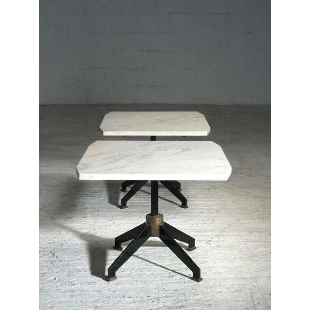 Side Tables in Marble, Metal and Brass, Brazil, 1950s, Set of 2 For Sale - Image 4 of 10